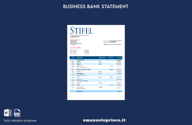 stile verificato Modello di dichiarazione aziendale Stifel Financial Bank Modell